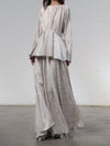 Mutedance 25 autumn and winter double layer drawstring waist skirt vegetable dyed high degree of handmade MD-MD25FW89-beige